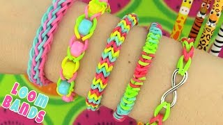 How to Make Loom Bands 5 Easy Rainbow Loom Bracelet Designs without a Loom  Rubber band Bracelets [upl. by Greenfield]