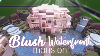 Roblox  Bloxburg Blush Waterfront Mansion  House Build [upl. by Angell]