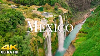 FLYING OVER MEXICO 4K UHD  Amazing Beautiful Nature Scenery with Relaxing Music for Stress Relief [upl. by Amlez]