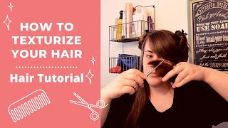 How to use Texturizing Shears  Tutorial  Haircuts at Home [upl. by Nahama]