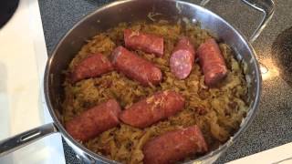 Fried Sauerkraut And Sausage Recipe [upl. by Eitsrik]