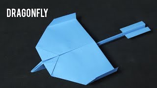 Como Hacer Un Avión De Papel Planeador DRAGONFLY  How To Make Paper Airplane [upl. by Caz]