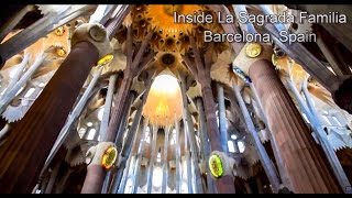 360° view Inside La Sagrada Família in Barcelona Spain [upl. by Ianaj]