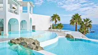 Grecotel Mykonos Blu Greece a gorgeous 5star beach resort  Full tour [upl. by Anai470]