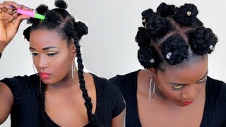 SHHH THE EASIEST CROCHET BANTU KNOTS ON NATURAL HAIR IN 30 MINUTES [upl. by Trbor]