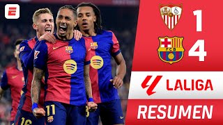 BARCELONA GOLEÓ 41 al Sevilla y se ACERCA al REAL MADRID y ATLÉTICO  La Liga [upl. by Roban]