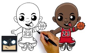 How To Draw Michael Jordan 🏀 Chicago Bulls [upl. by Lara]