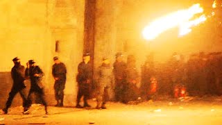 Protesters throw Molotov cocktails at palace [upl. by Sucram]