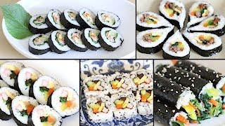 How to Make Gimbap Kimbap 6 Authentic Variations  4 Crazy Fusion Variations [upl. by Savick]