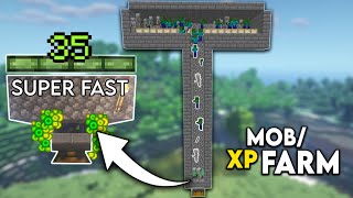 Minecraft EASY MOB XP FARM TUTORIAL 119 Without Mob Spawner [upl. by Etiuqram]