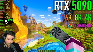 Destroying the RTX 5090 inMINECRAFT  Shaders 4K 8K 16K [upl. by Narad]