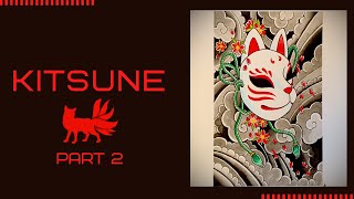 How to draw a stunning Kitsune Mask part 2 [upl. by Edia]