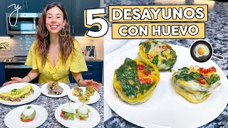 5 DESAYUNOS CON HUEVO🍳Saludables Fáciles y Económicos [upl. by Perrie]