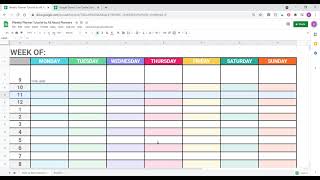 How to make a weekly planner printable in Google Sheets UPDATED Tutorial [upl. by Aubert]