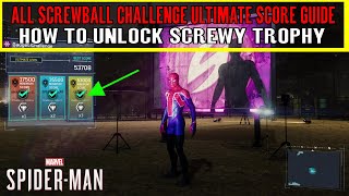 SpiderMan 2018 Black Cat DLC The Heist All Screwball Challenge Ultimate Score Guide amp Screwy Trophy [upl. by Leasi552]