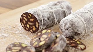 Chocolate Salami Recipe  How to Make Chocolate Salami Dessert [upl. by Eerahc]