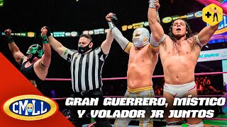 CMLL Místico Volador Jr y Gran Guerrero vencen a Soberano Jr Euforia y Averno [upl. by Aniratak]