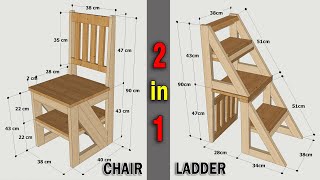 HOW TO MAKE A FOLDING LADDER CHAIR OF WOOD [upl. by Fredric693]