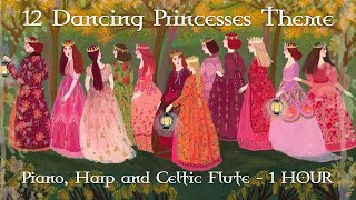 Barbie 12 Dancing Princesses Theme  Piano Harp and Celtic Flute ver  1 HOUR VER [upl. by Arahc]