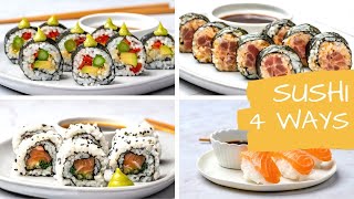 4 Easy Sushi Recipes  How To Make Sushi At Home Like A Pro  Blondelish [upl. by Enilekaj7]