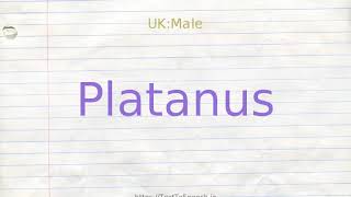 How to pronounce platanus [upl. by Michi]