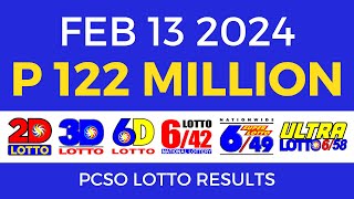 Lotto Result February 13 2024 9pm PCSO [upl. by Eriam]