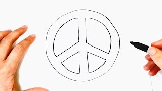 How to draw Peace Symbol  Peace Symbol Easy Draw Tutorial [upl. by Elliott761]