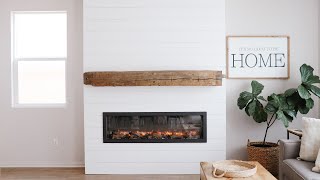 DIY Shiplap Electric Fireplace Build with Mantel  HGG Home Series [upl. by Henke]