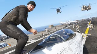 GTA 5  Stealing Secret Fighter Jet from Military with MichaelP996 Lazer Rampage in Los Santos [upl. by Eiznekcam4]