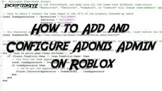 How to Add and Configure Adonis Admin on Roblox [upl. by Hamer]