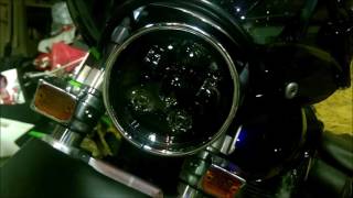 Hogworkz 5 34quot Blackout Headlight LED V2 InstallReview Harley Davidson Sportster [upl. by Eissehc]