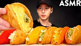 ASMR CHEESY CHALUPA amp DORITOS LOCOS TACOS MUKBANG No Talking EATING SOUNDS  Zach Choi ASMR [upl. by Lathe]