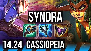 SYNDRA vs CASSIOPEIA MID  Dominating  KR Master  1424 [upl. by Janice]