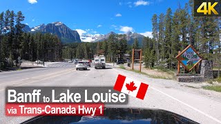 Driving from Banff to Lake Louise through the Canadian Rocky Mountains 🇨🇦 [upl. by Olegna305]