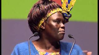 Wangari Maathais speech at World Forum Lille 2008  VO [upl. by Llerrehc592]