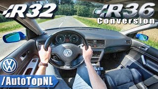 VW GOLF R32  R36 SUPERCHARGED 36 V6  POV Test Drive by AutoTopNL [upl. by Ennirac]