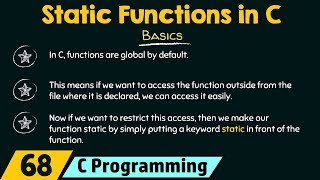 Static Functions in C [upl. by Ecirum]