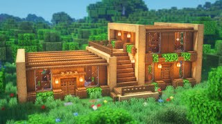 Minecraft How to Build a Wooden House  Simple Survival House Tutorial [upl. by Neladgam479]