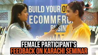 Female from USA Share her views about Enablers Seminar in Karachi [upl. by Lennor117]