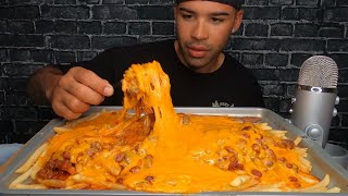 ASMR CHILI CHEESE FRIES MUKBANG [upl. by Atirahs]