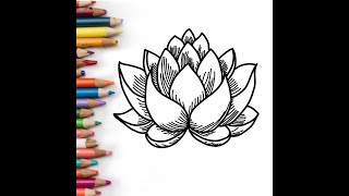 Comment dessiner une fleur de lotus [upl. by Carrelli176]