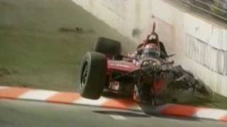 Indycar 97  Australia Fittipaldi Crash [upl. by Eirena]