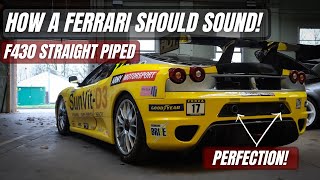 Ferrari F430 STRAIGHT PIPE Exhaust  INSANE SOUND [upl. by Wylie]