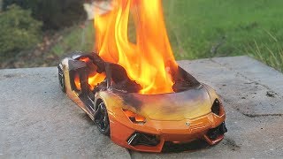 Burning Toy Car Lamborghini Aventador on Fire [upl. by Kitty]