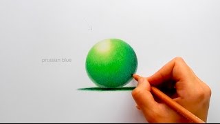 How I draw a sphere and create a smooth gradient with colored pencils [upl. by Schild]