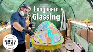 Surfboard Glassing Longboard [upl. by Kinney464]