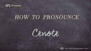 How to Pronounce Cenote Real Life Examples [upl. by Eynobe]