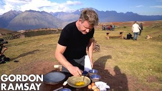 Gordon Ramsay Makes Alpaca Scrambled Eggs in Peru  Scrambled [upl. by Cartwright]