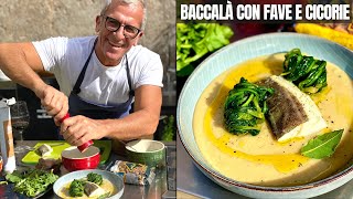 CREMA DI FAVE E CICORIE CON BACCALÀ  Ricetta facile di Chef Max Mariola [upl. by Hastie88]