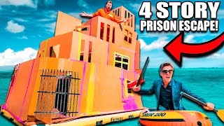 4 STORY Floating BOX FORT Prison ESCAPE Prank 50FT TALL SCARY 😱📦 [upl. by Engedus]